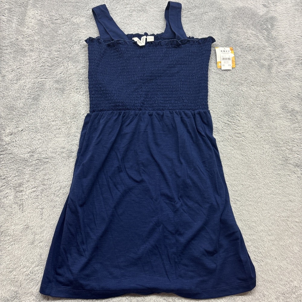 Roxy Girl Blue Smocked Sundress Youth Size‎ 12 L Summer Beach Casual Ergkd03250